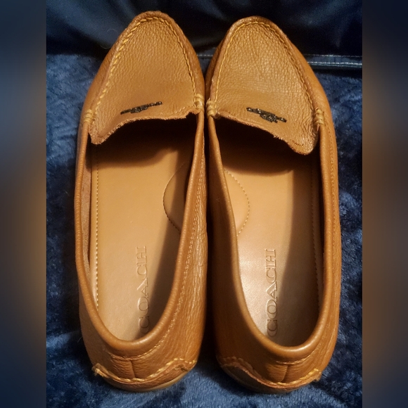 💖EUC💖 Coach Mary Lock Up Leather Loafers, Caramel Brown Women’s Size 9.5 - Picture 2 of 14